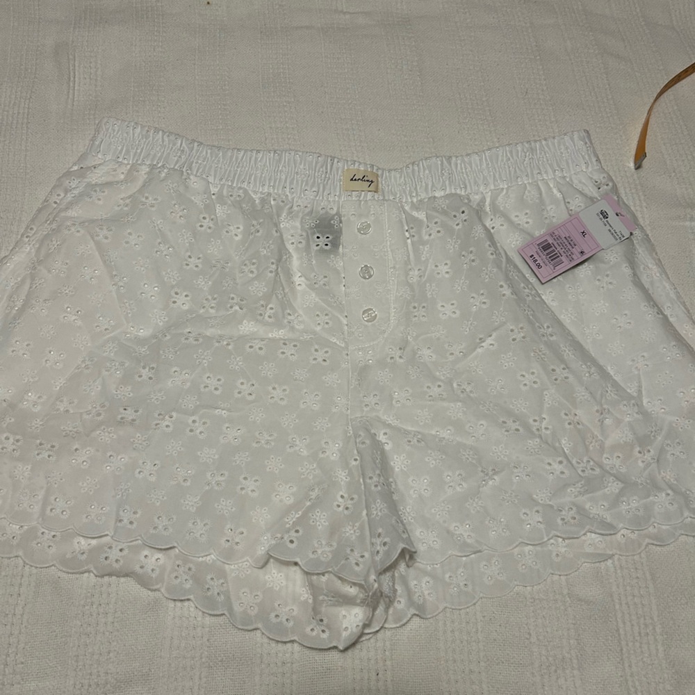 Wild Fable White Eyelet Pajama Shorts